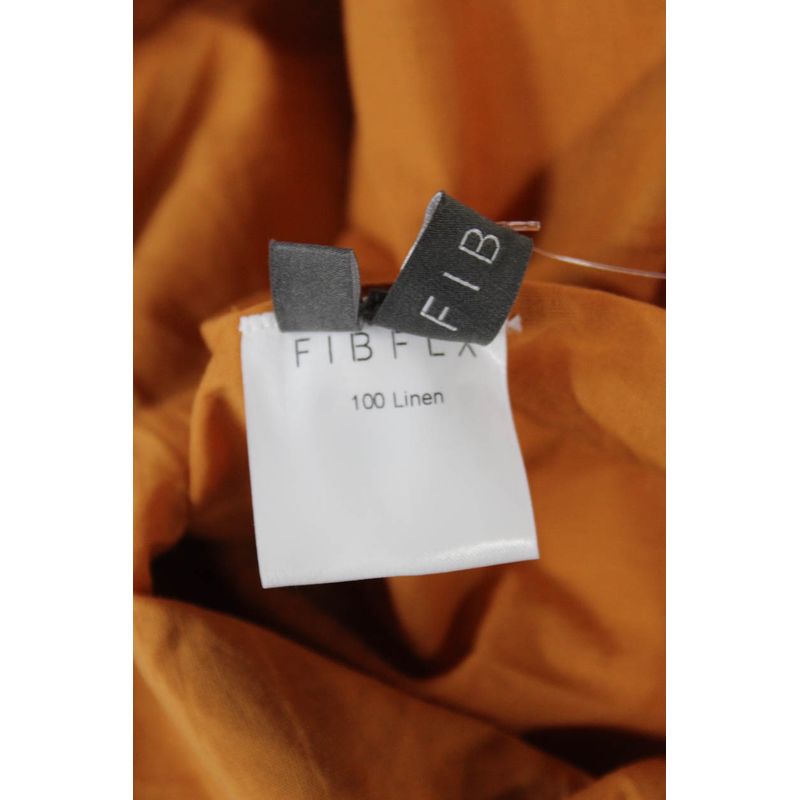 Fibflx Womens Orange Trapeze Swing Linen Midi Dress Sleeveless Size S — image 6 of 6